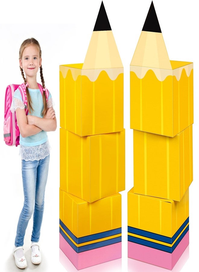 Aneco 6 Pieces Back to School Pencil Favor Boxes 11 Inch Big Pencil Party Favor Boxes Welcome Back to School Theme Gift Candy Treat Boxes for School Classroom Party Decoration Supplies - Image 1